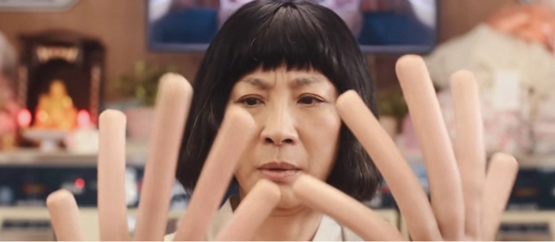 Hot dog fingers universe scene